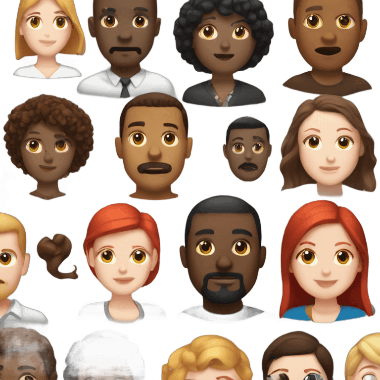 Black man with short black hair and mustache with white woman with straight red hair emoji