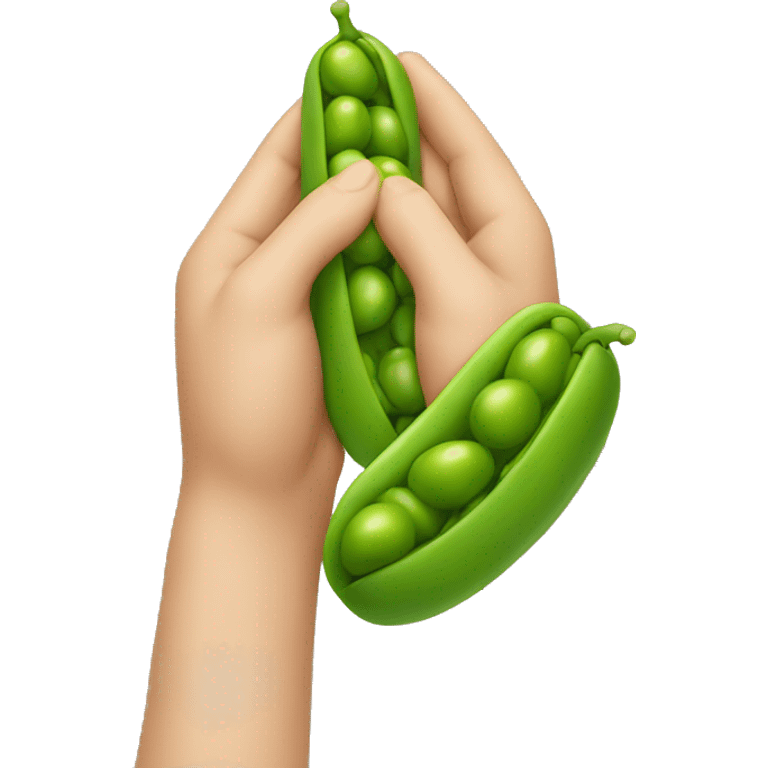 a bean holding hands with a pea emoji