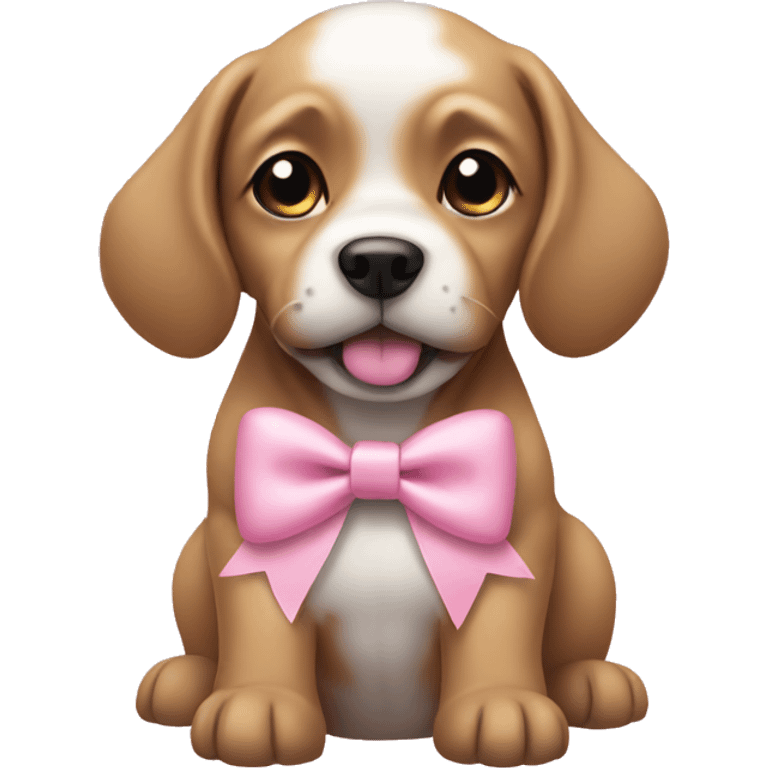 dog with baby pink bow  emoji