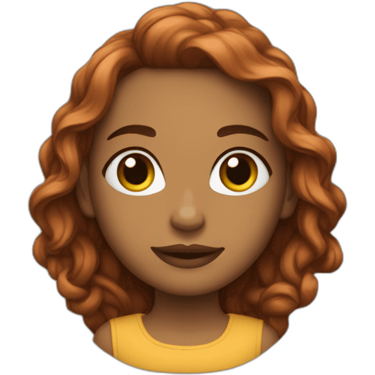 Uma mulher pálida com cabelos logos e escuros e lisos  emoji