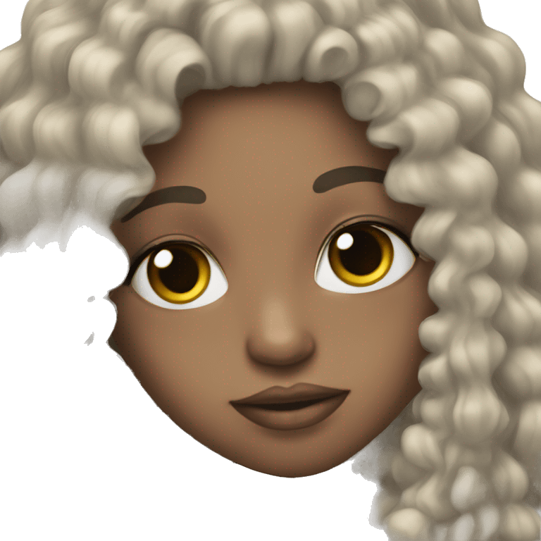 girl long black curly hair long eyelashes  emoji