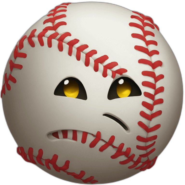 Deflated softball emoji