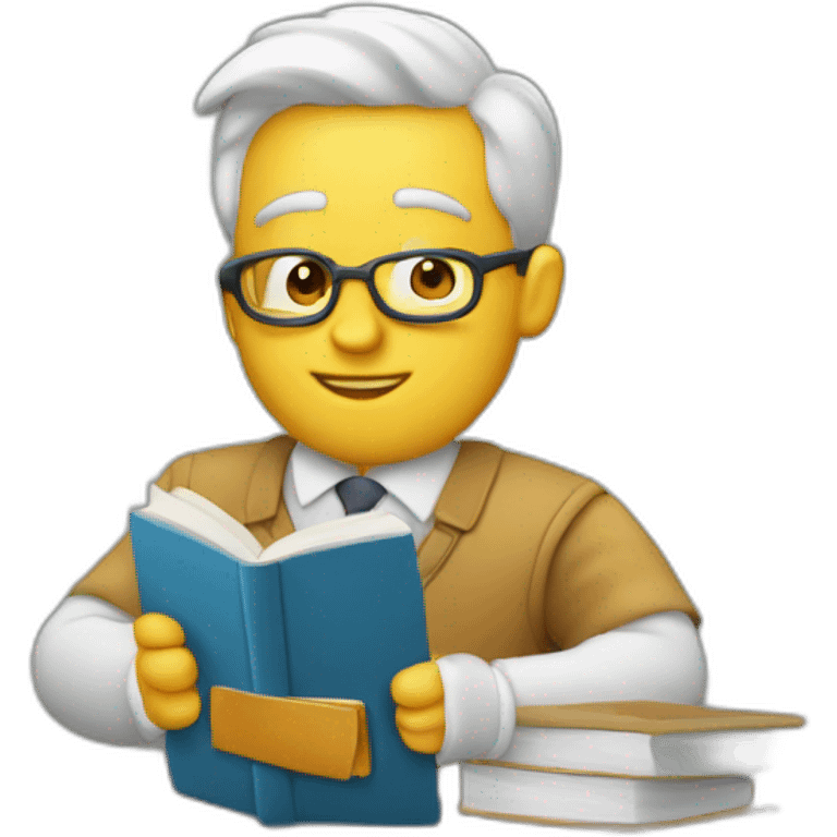 trabajador leyendo un libro estresado emoji