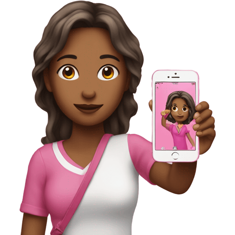 sasha with a new pink iPhone  emoji