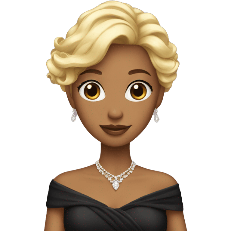 Black dress princess blonde emoji