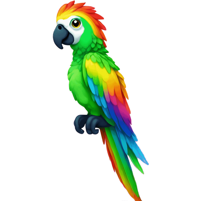 Lisa frank rainbow parrot  emoji