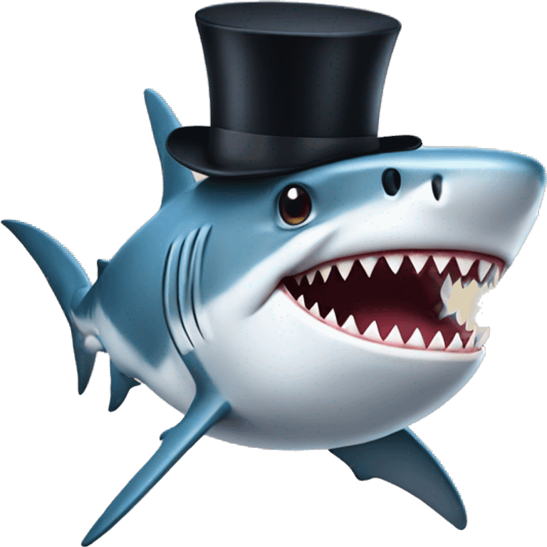 Shark with a top hat emoji