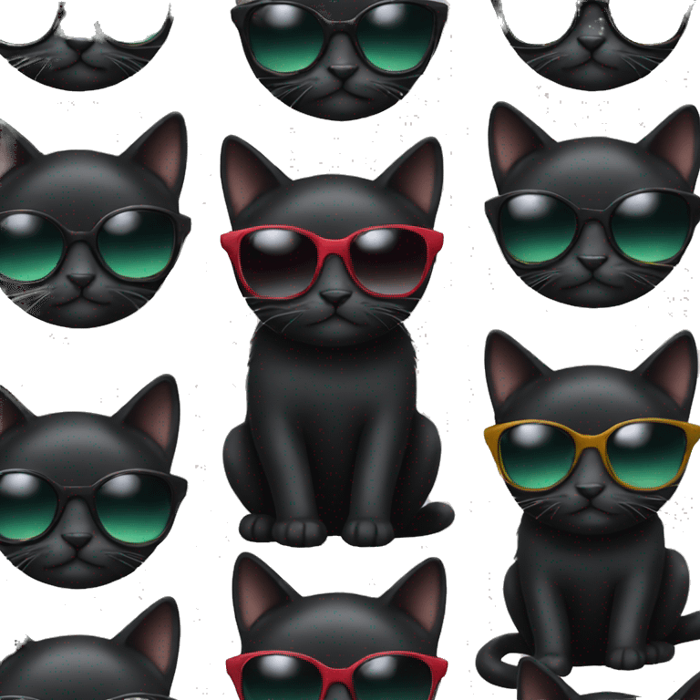 Black Cat with sunglasses emoji