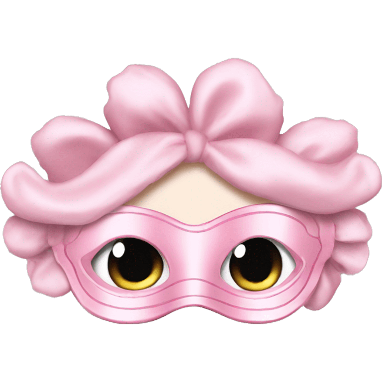 Light pink Frilly satin bedtime mask emoji