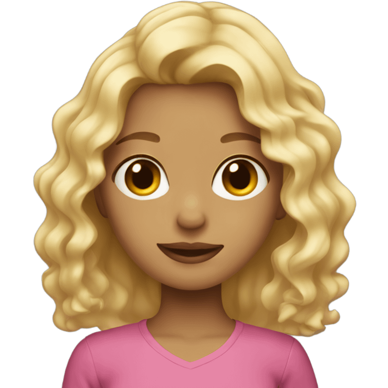 girl with wavy blonde hair  emoji