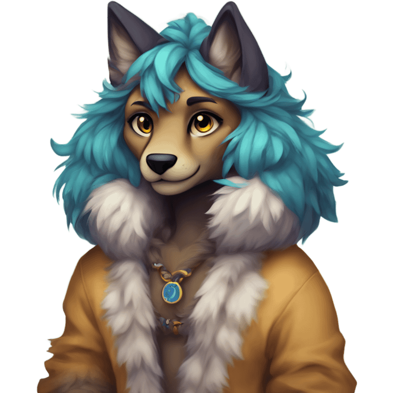 Anthro Colorful Fionbri Furry by Falvie-Griffsnuff-Kamirah-LiLaiRa, full body emoji