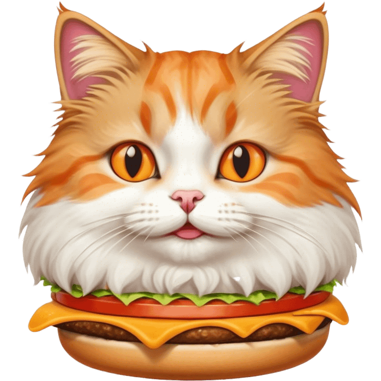 Cat eating a burger emoji