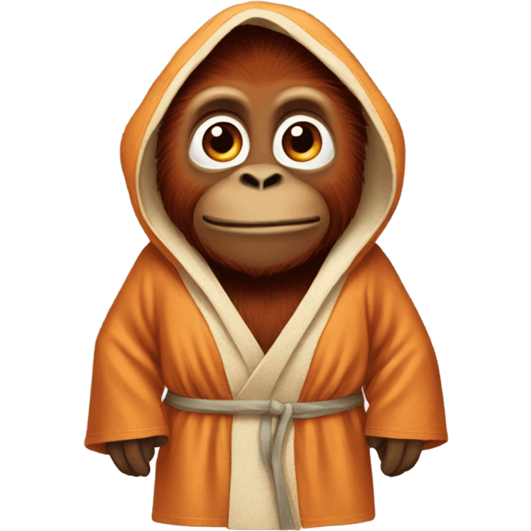 Orangutan in a robe standing  emoji