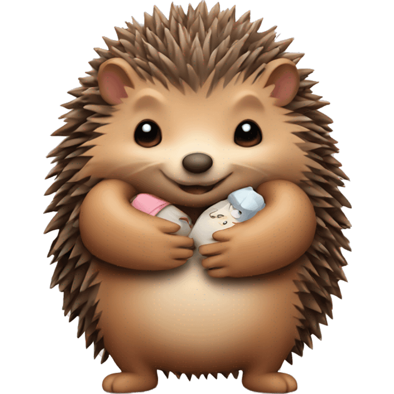 Hedgehog hugging teddy  emoji