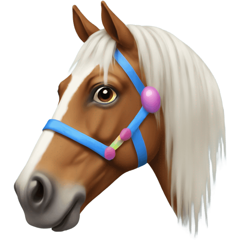 Horse with clown makeup and nose  emoji