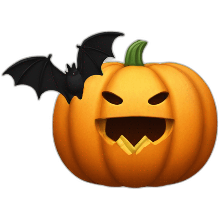 Pumpkin hitting a bunny with a bat emoji