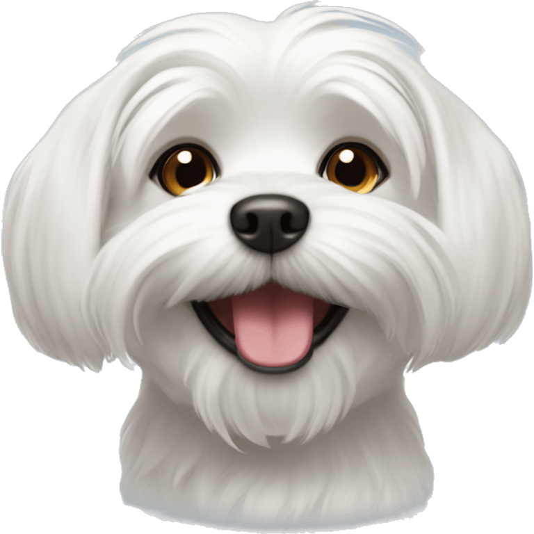 Maltese dog smiling emoji