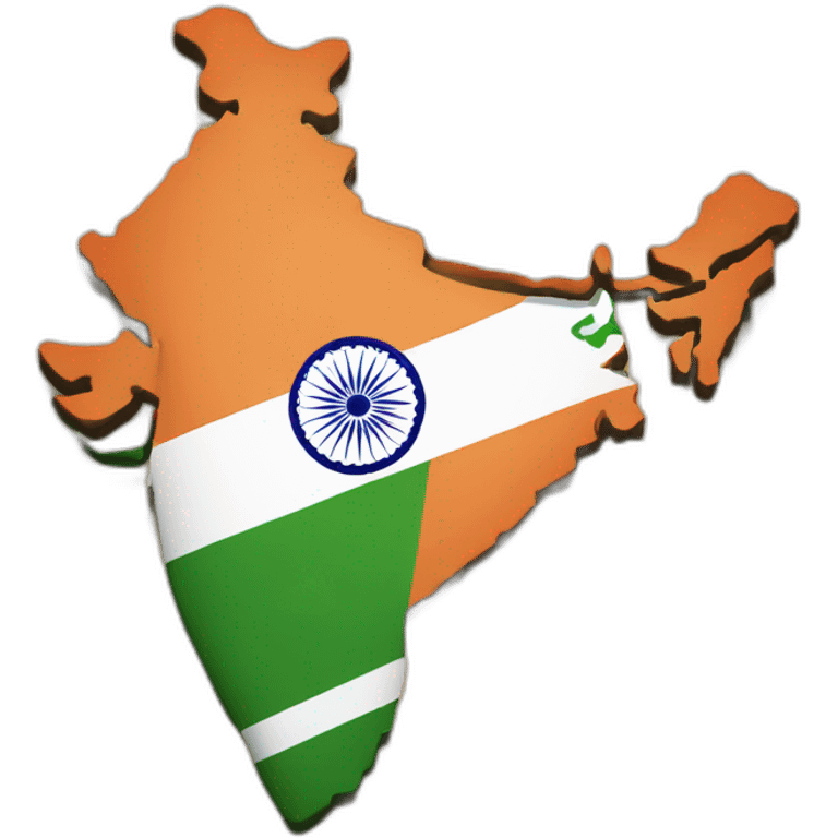 Indian flag on indian map emoji