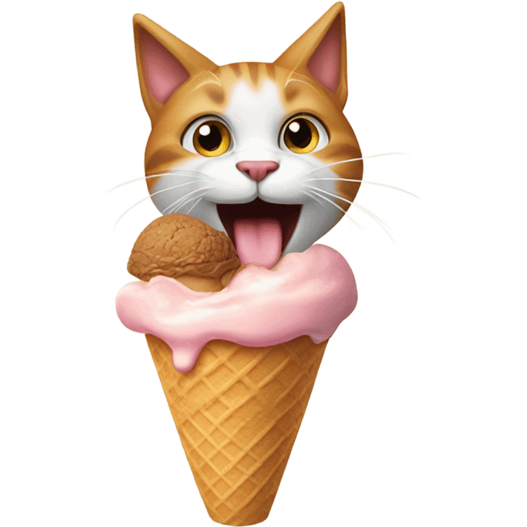 Cat eating ice cream emoji