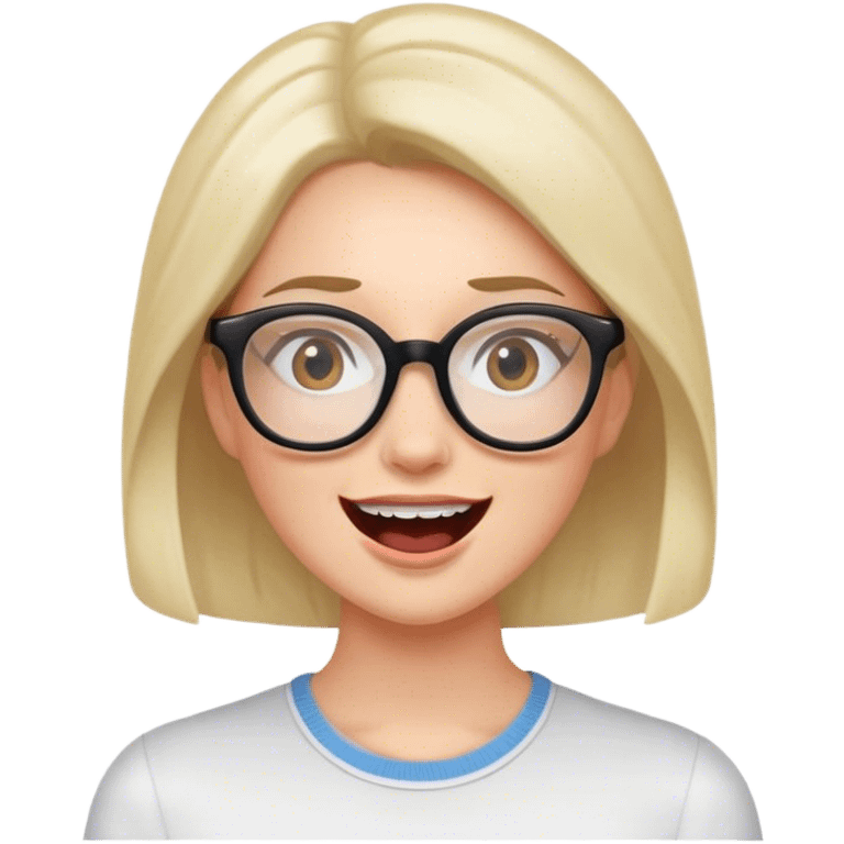 Women wearing glasses excited emoji