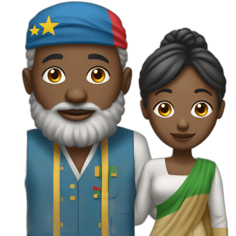 Central African Republic man with Lebanon woman union emoji