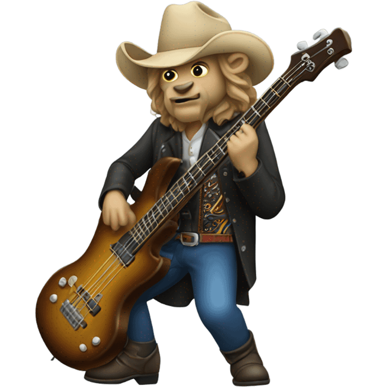 Buffalo Bill playing a bass guitar emoji