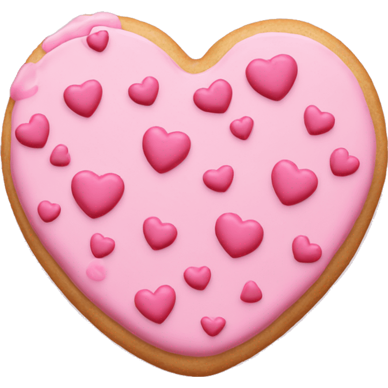 Pink heart shaped cookie with sprinkles  emoji