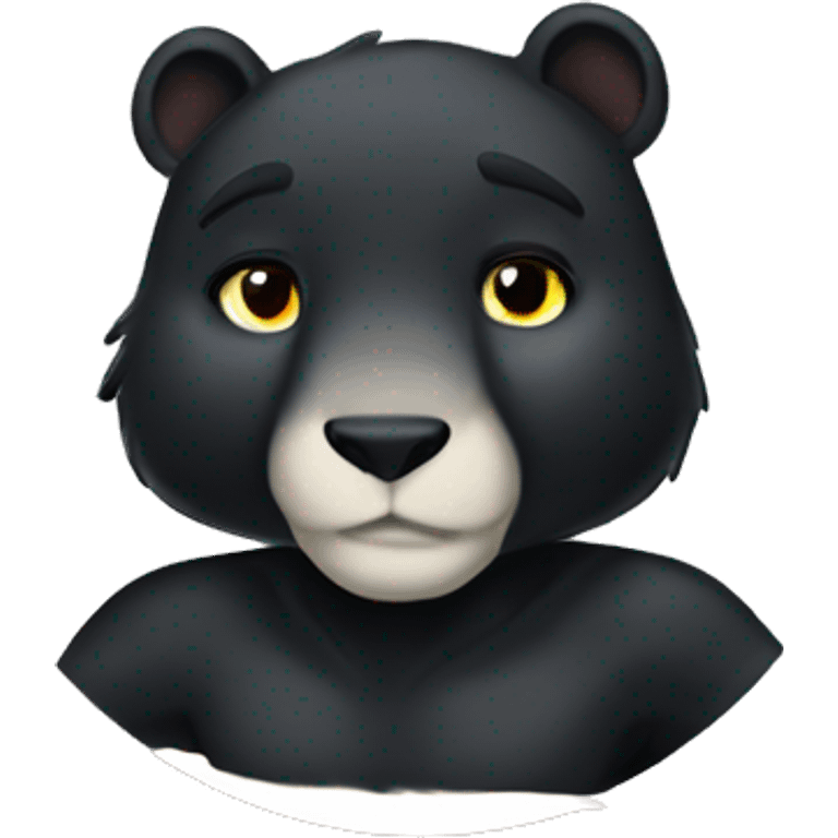 Black male panther and white girl bear hugging  emoji