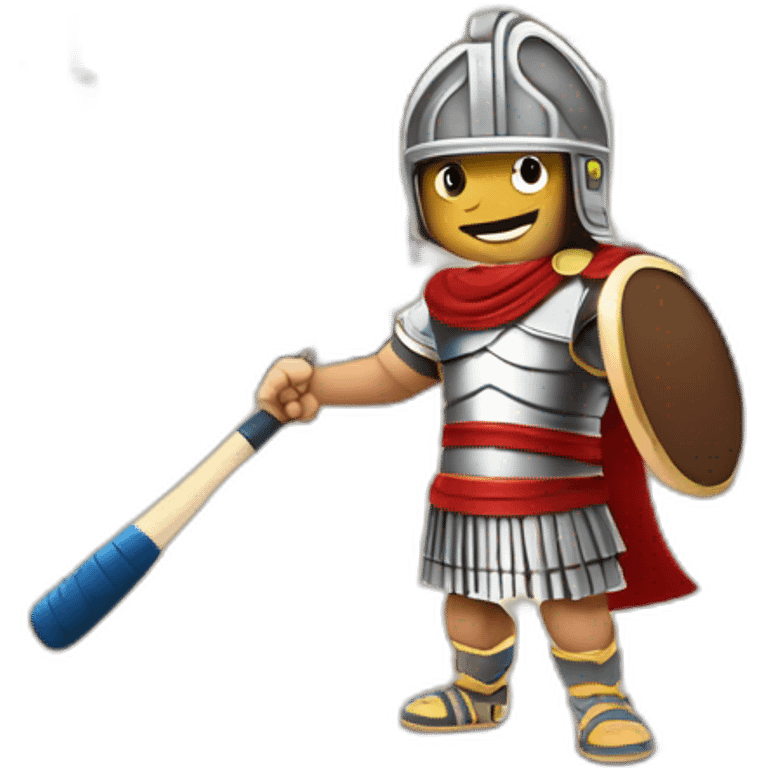 Roman gladiator with one tennis racket on right hand playing inside colosseum emoji