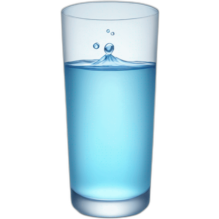 A 3D glass of water  emoji