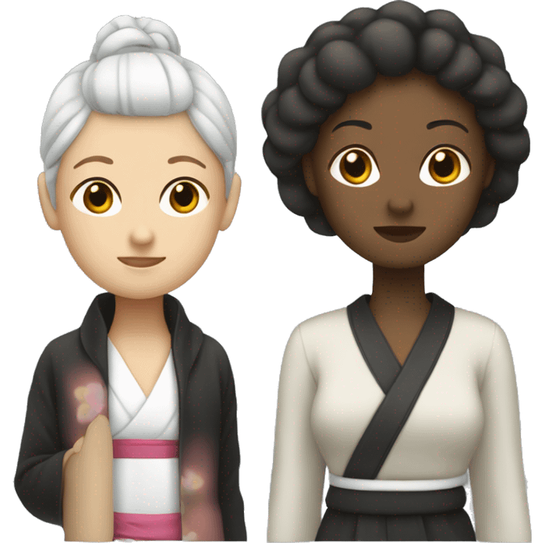 Black japonese with white woman  emoji