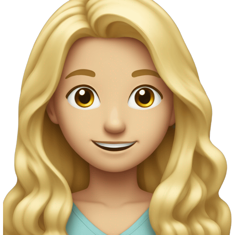 smiling blonde girl portrait emoji