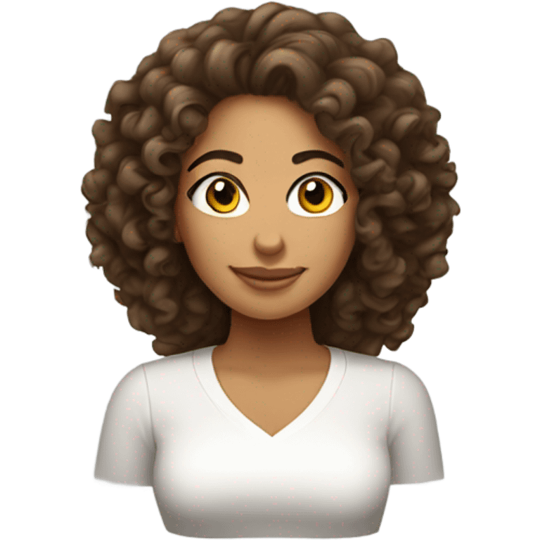 Latina with curly hair emoji