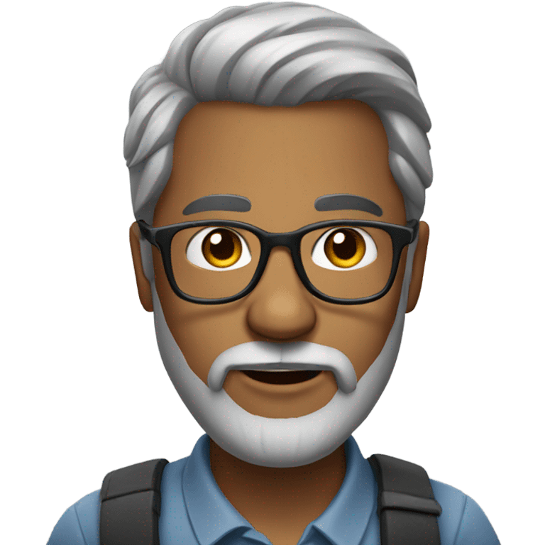 realistic portrait of male with glasses and grey beard  emoji