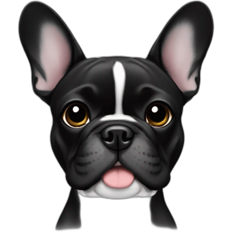 French bulldog black emoji