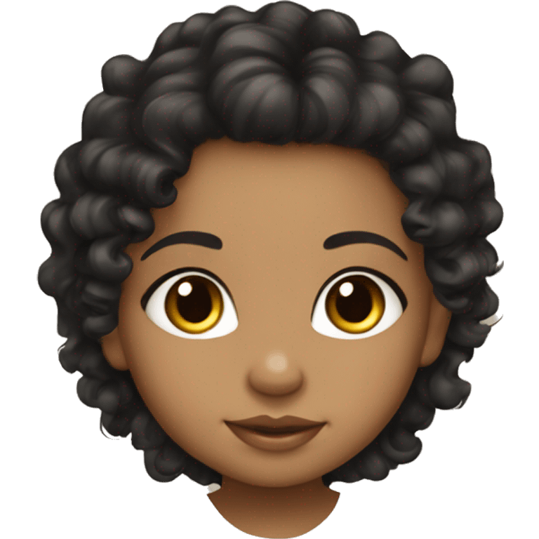 baby girl long black curly hair olive skin tone emoji