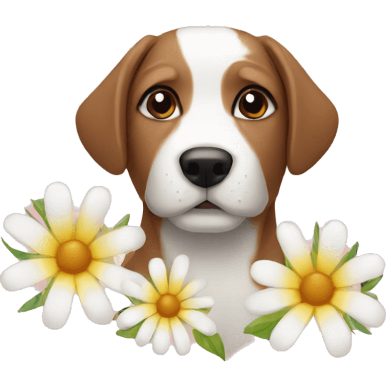 dog with flowers emoji