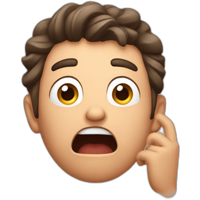 shocked man with his arm on his head emoji