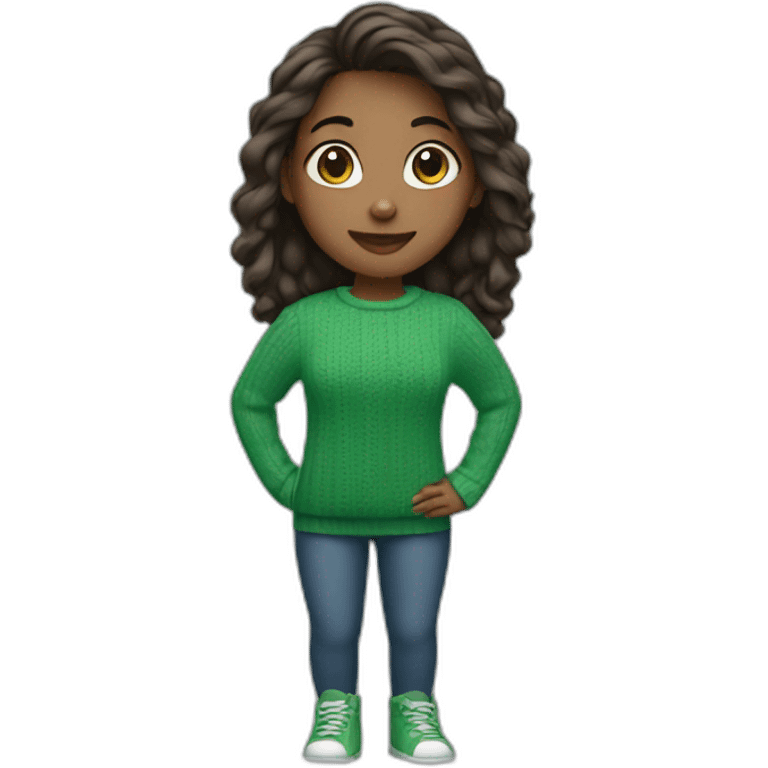 Girl in green sweater emoji