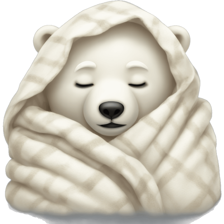 Baby polar bear sleeping in a blanket emoji