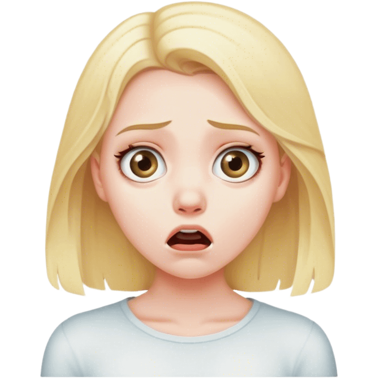 blonde girl scared emoji