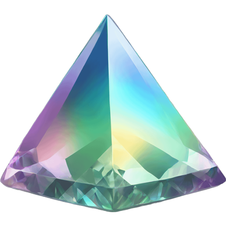 Pyramid-shaped 56-carat iridescent diamond crystal emoji