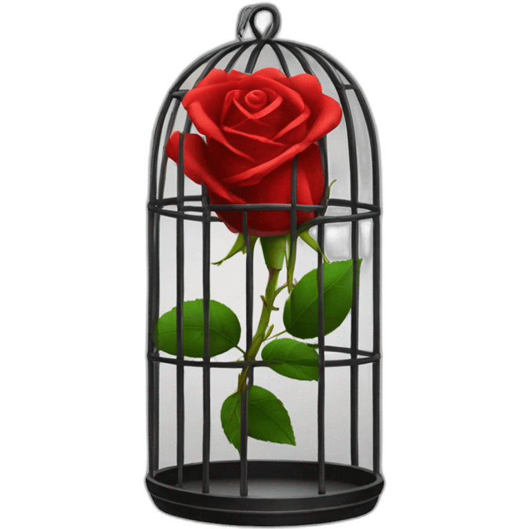 Red rose in black cage emoji