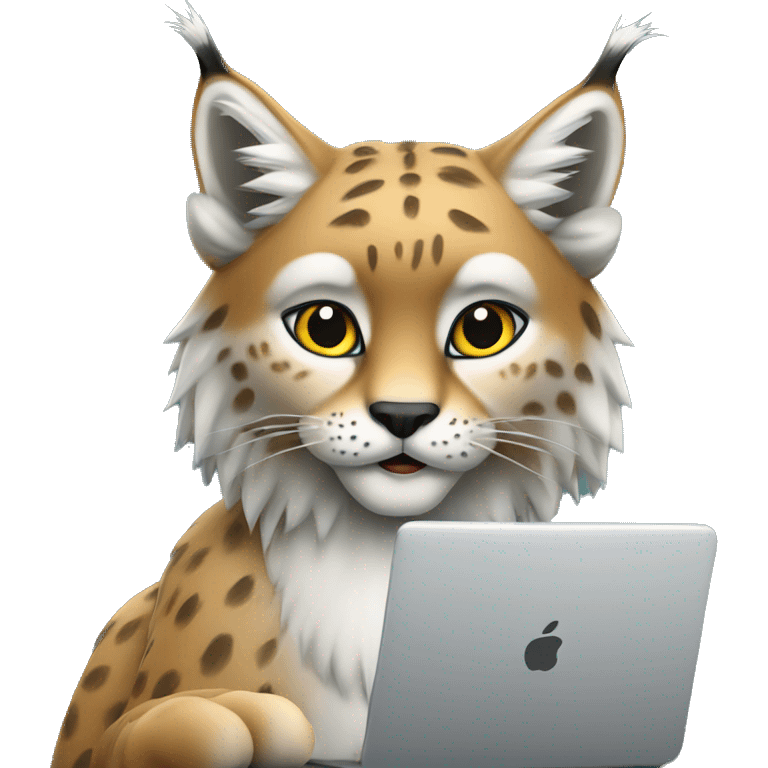 A lynx with a laptop emoji