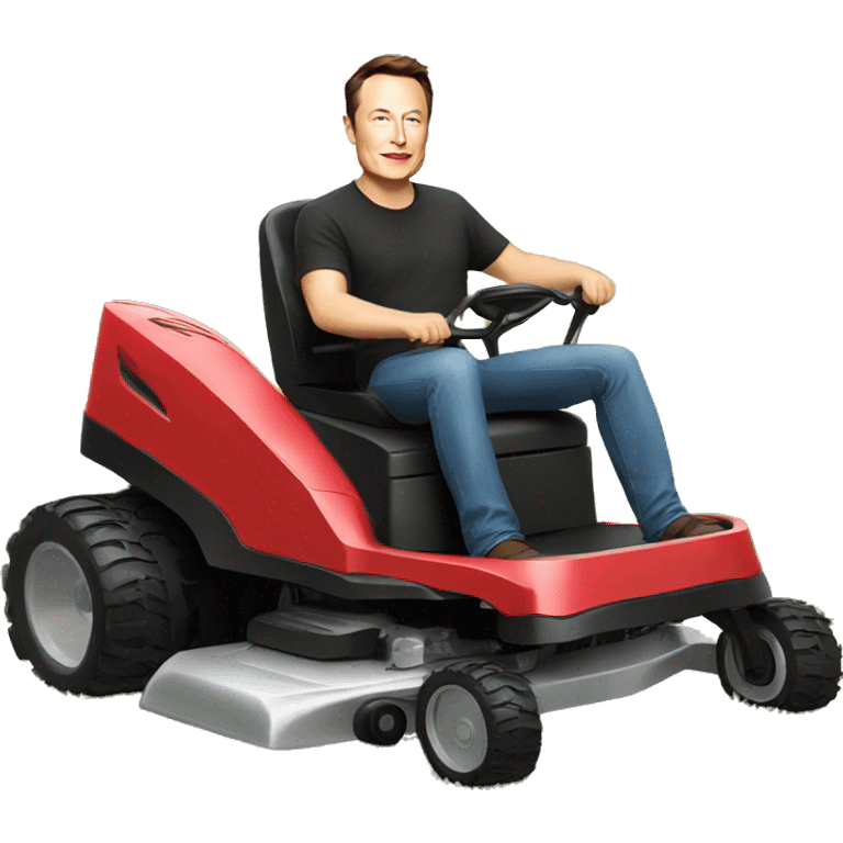 Elon musk on a lawn mower  emoji