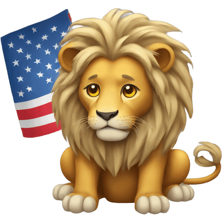 Praying Patriotic Lion emoji