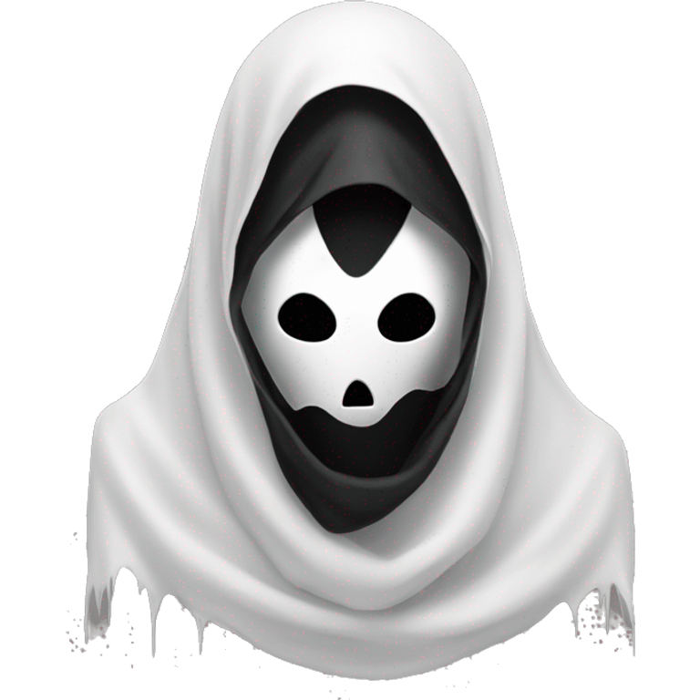 Scary long Ghost mask and black headscarf horror movie villain emoji