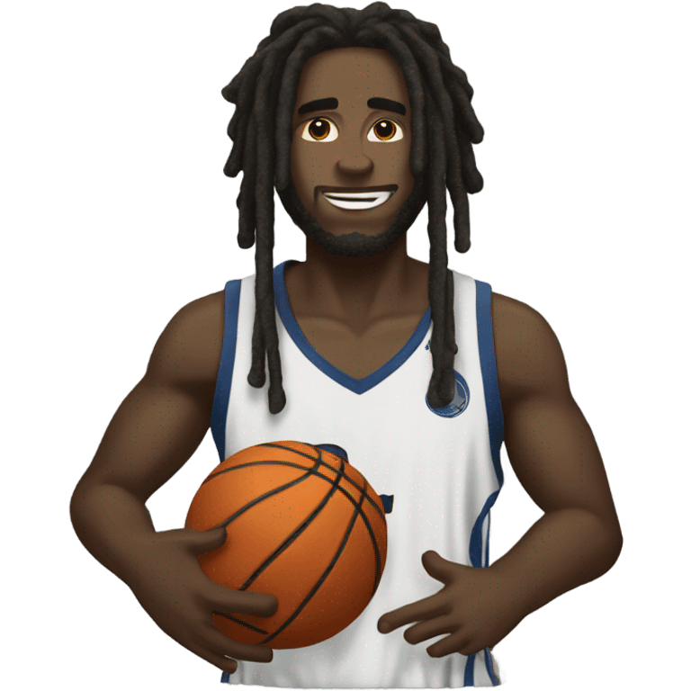 black guys with dreads and basketball  emoji