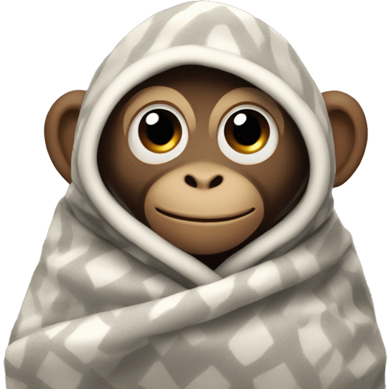 monkey wrapped in blanket ￼ emoji