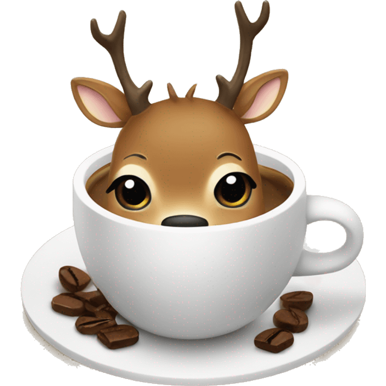 Deer with coffe emoji